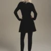 Geripptes A-Linien-Kleid aus Strick