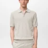 Geripptes Strick-Poloshirt