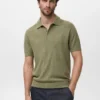 Geripptes Strick-Poloshirt Geripptes Strick-Poloshirt