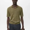 Geripptes Strick-Poloshirt Geripptes Strick-Poloshirt