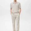 Geripptes Strick-Poloshirt