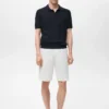 Geripptes Strick-Poloshirt