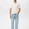 Geripptes Strick-Poloshirt Geripptes Strick-Poloshirt