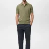 Geripptes Strick-Poloshirt Geripptes Strick-Poloshirt