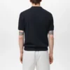 Geripptes Strick-Poloshirt