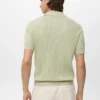 Geripptes Strick-Poloshirt Geripptes Strick-Poloshirt