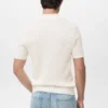 Geripptes Strick-Poloshirt Geripptes Strick-Poloshirt