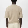 Geripptes Strick-Poloshirt Geripptes Strick-Poloshirt