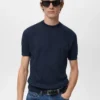 Geripptes Strick-T-Shirt Geripptes Strick-T-Shirt