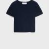 Geripptes Strick-T-Shirt Geripptes Strick-T-Shirt