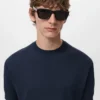 Geripptes Strick-T-Shirt Geripptes Strick-T-Shirt