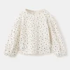 Geripptes T-Shirt mit Blumenmuster Geripptes T-Shirt mit Blumenmuster
