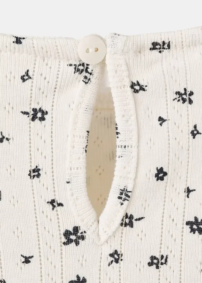 Geripptes T-Shirt mit Blumenmuster Geripptes T-Shirt mit Blumenmuster