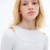 Geripptes T-Shirt mit Cut-outs Geripptes T-Shirt mit Cut-outs