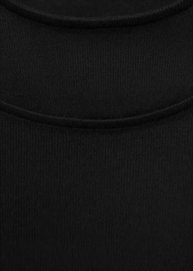 Geripptes T-Shirt mit Cut-outs Geripptes T-Shirt mit Cut-outs