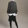 Gespeckter Pullover mit V-Ausschnitt