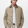 Gesteppte Jacke mit Cordkragen