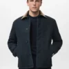 Gesteppte Jacke mit Cordkragen