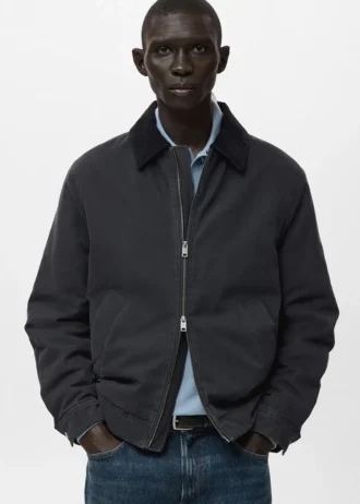 Gesteppte Jacke mit Cordkragen
