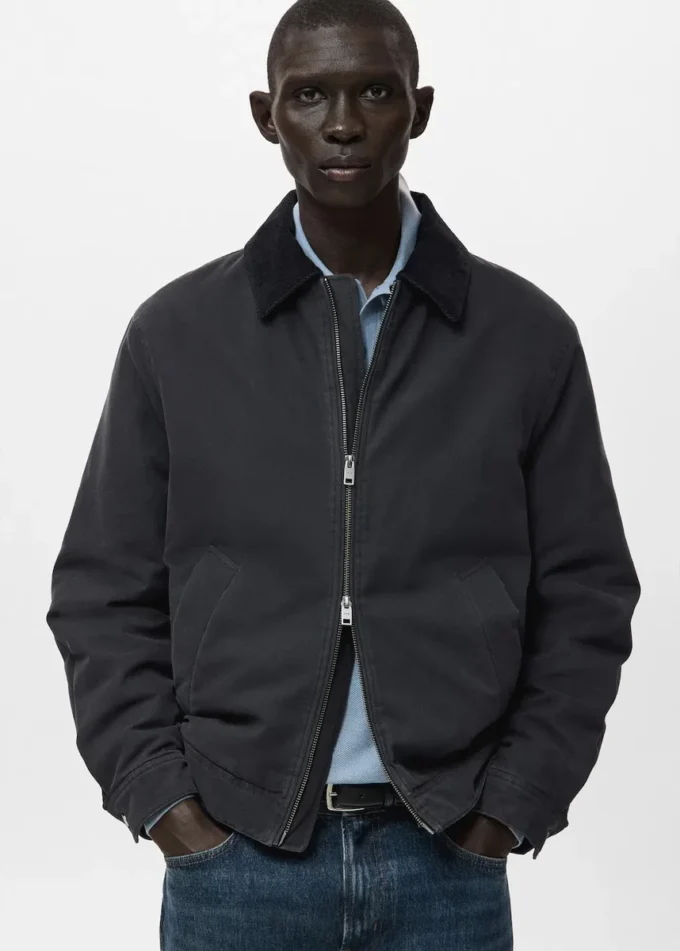 Gesteppte Jacke mit Cordkragen Gesteppte Jacke mit Cordkragen