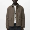 Gesteppte Jacke mit Cordkragen