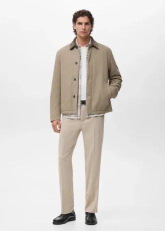 Gesteppte Jacke mit Cordkragen