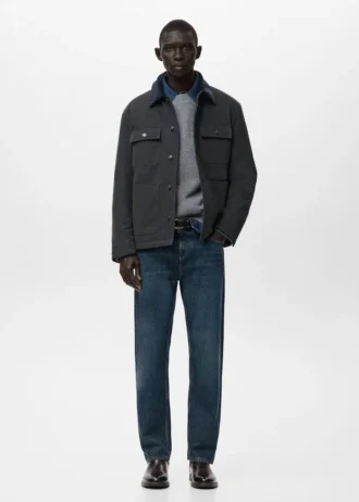 Gesteppte Jacke mit Cordkragen