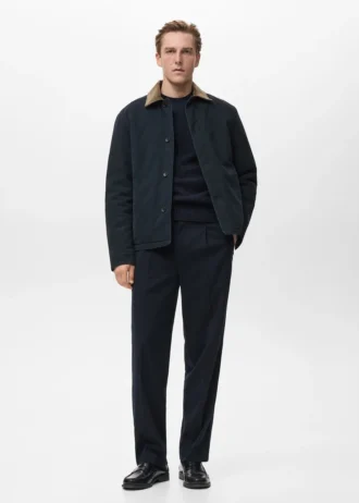 Gesteppte Jacke mit Cordkragen