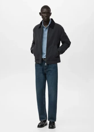 Gesteppte Jacke mit Cordkragen