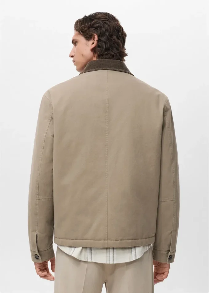 Gesteppte Jacke mit Cordkragen