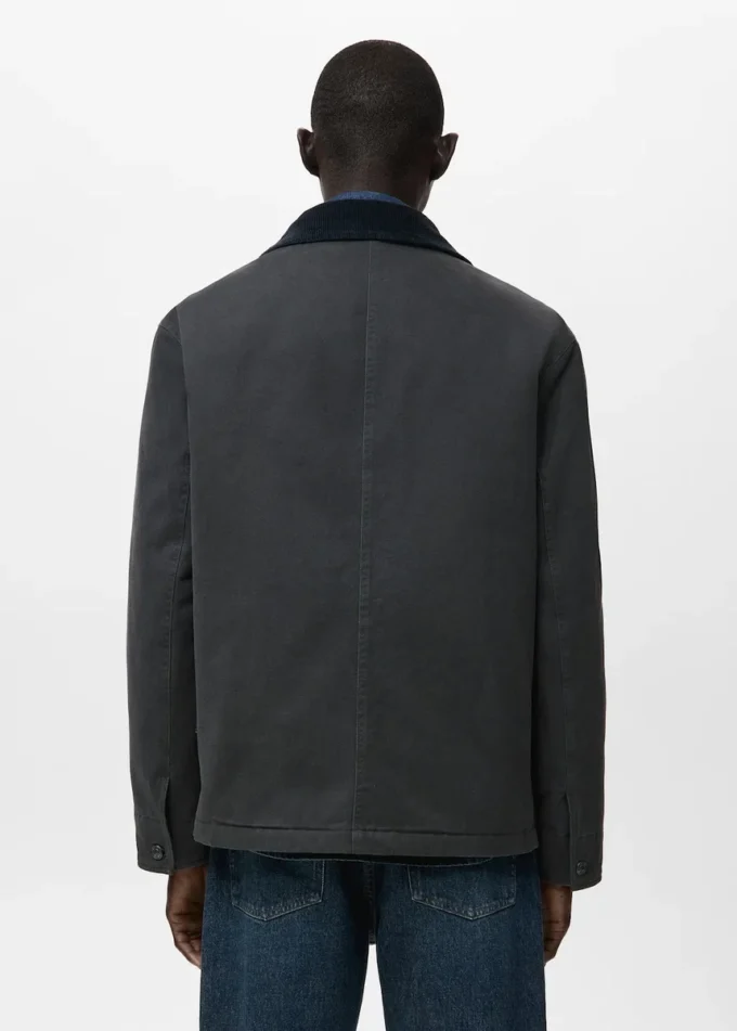 Gesteppte Jacke mit Cordkragen