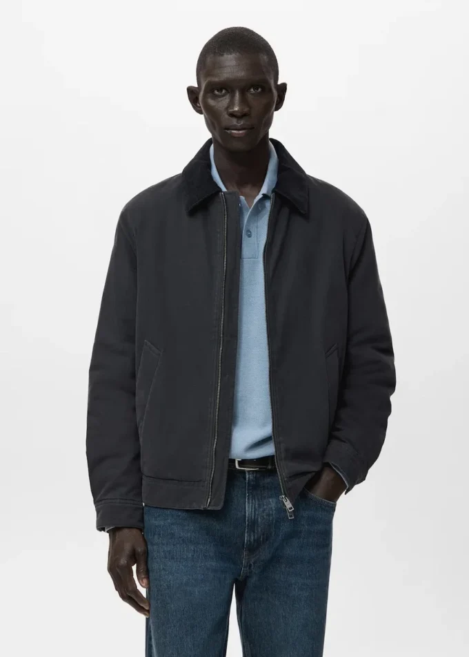 Gesteppte Jacke mit Cordkragen Gesteppte Jacke mit Cordkragen