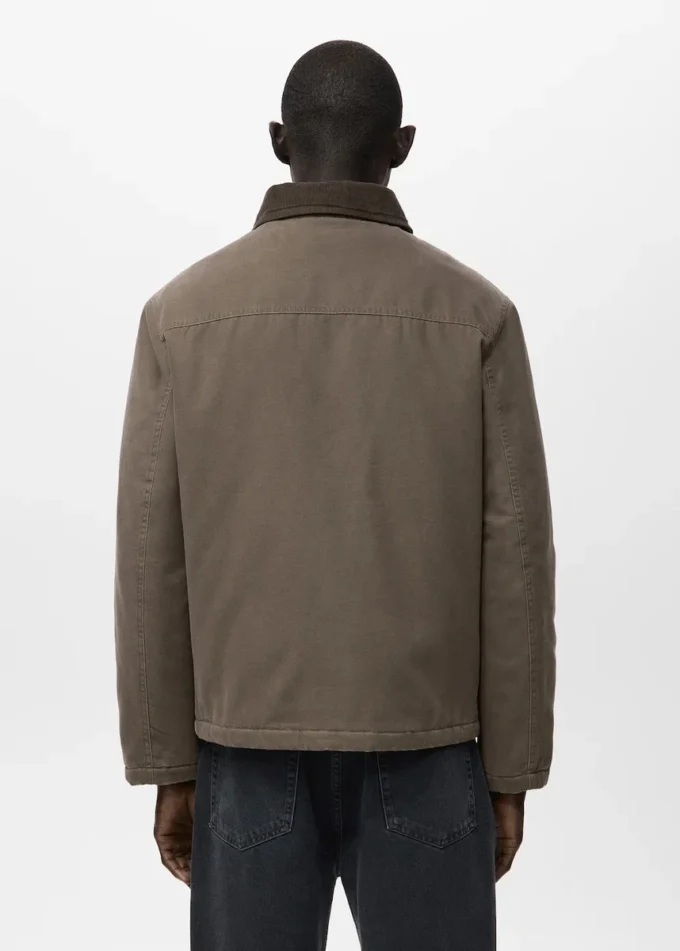 Gesteppte Jacke mit Cordkragen