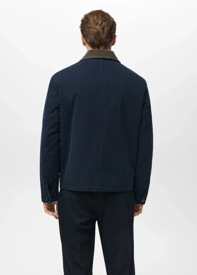 Gesteppte Jacke mit Cordkragen