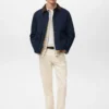 Gesteppte Jeansjacke mit Cordkragen Gesteppte Jeansjacke mit Cordkragen