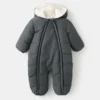 Gesteppter Hoodie mit Fellkapuze