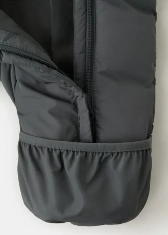 Gesteppter Hoodie mit Fellkapuze