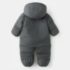 Gesteppter Hoodie mit Fellkapuze