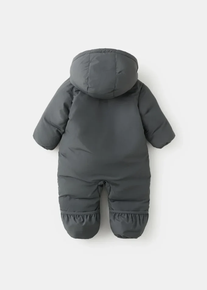 Gesteppter Hoodie mit Fellkapuze