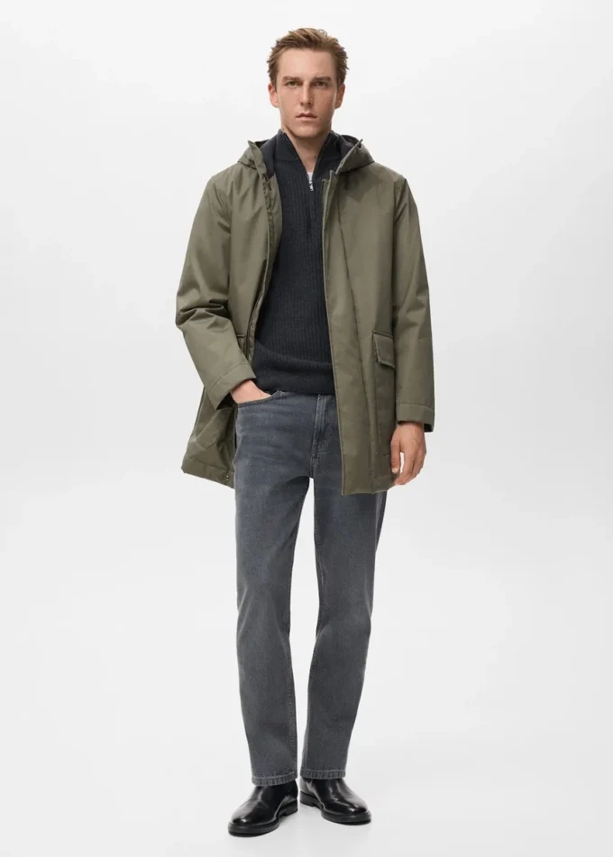 Gesteppter Parka mit wasserabweisender Kapuze Gesteppter Parka mit wasserabweisender Kapuze
