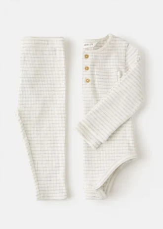 Gestreifte Baumwoll-Leggings
