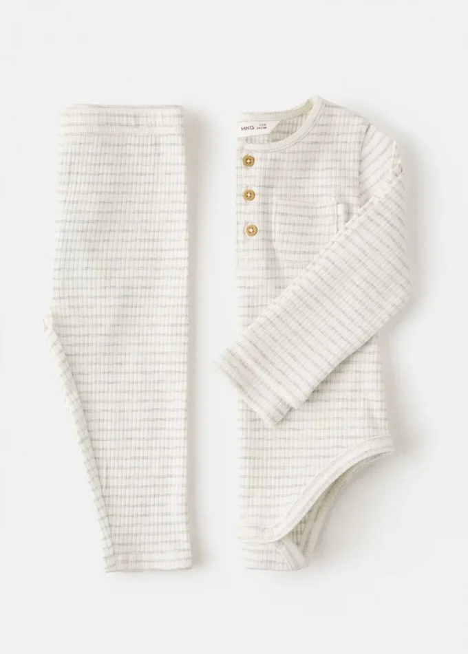 Gestreifte Baumwoll-Leggings