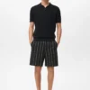 Gestreifte Bermudashorts aus Leinenmischung Gestreifte Bermudashorts aus Leinenmischung