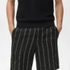 Gestreifte Bermudashorts aus Leinenmischung Gestreifte Bermudashorts aus Leinenmischung