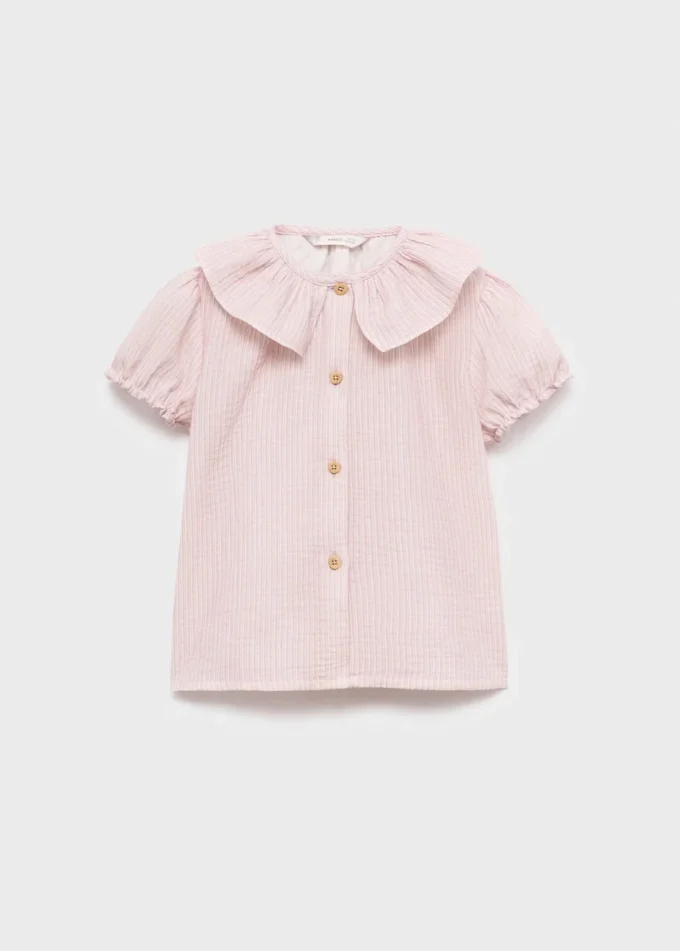 Gestreifte Bluse mit Peter-Pan-Kragen Gestreifte Bluse mit Peter-Pan-Kragen