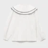 Gestreifte Bluse mit Peter-Pan-Kragen Gestreifte Bluse mit Peter-Pan-Kragen