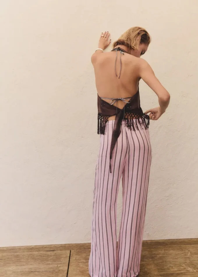 Gestreifte Ramie-Hose Gestreifte Ramie-Hose