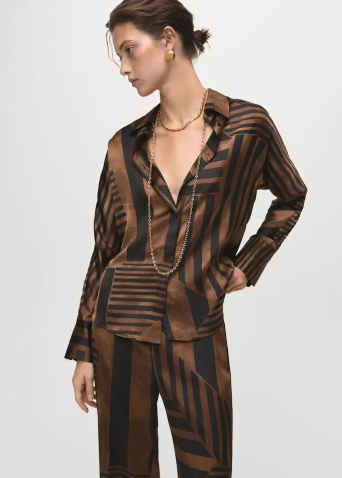 Gestreifte Satinbluse