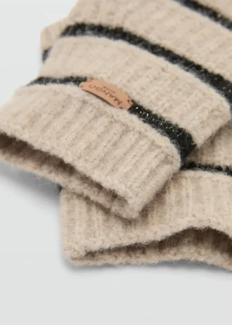 Gestreifte Strickhandschuhe