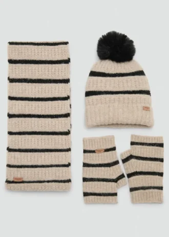 Gestreifte Strickhandschuhe